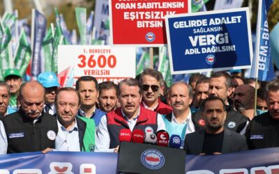 İktidara yakın sendikadan Meclis önünde eylem: Adalet istediler