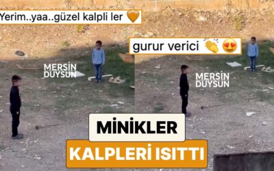 Mersin&apos;de AFAD&apos;ın İkaz Sirenini Yanlış Anlayan İki Çocuk Saygı Duruşunda Bulundu