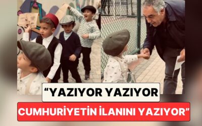 Ana Sınıfı Öğrencileri Dönem Kıyafetleri ile Cumhuriyetimizin İlanını Müjdeleyen Gazeteler Dağıttı