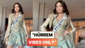 Kainat Güzellik Yarışması&apos;nda Türkiye&apos;yi Temsil Eden Ceren Arslan Hürrem Sultan İlhamlı Kostümünü Paylaştı