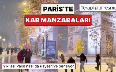 Romantizmin Başkenti Paris Sokaklarında Çekilen Kar Görüntüleri Sosyal Medyada Beğeni Topladı