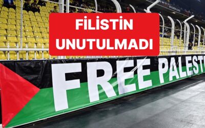 Fenerbahçe-Nice Maçında Filistin Pankartları ve Bayrakları Açıldı