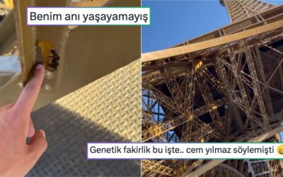 Paris&apos;i Gezen Bir Türk Eyfel Kulesi&apos;ne Yapılan Yanlış Boyama İşlemine Dertlenmekten Tatilin Tadını Çıkaramadı