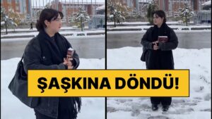Erzurum&apos;da Ekim Ayında Okula Gitmeye Çalışan Öğrenci, Kar Yağışı Sebebiyle Yaşadığı Şaşkınlığı Paylaştı