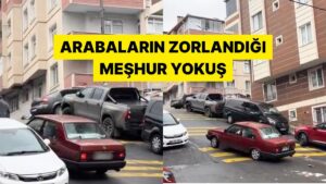İstanbul Gaziosmanpaşa&apos;da Araçların Çıkmakta Zorluk Çektiği Yokuş Böyle Görüntülendi