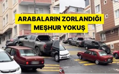 İstanbul Gaziosmanpaşa&apos;da Araçların Çıkmakta Zorluk Çektiği Yokuş Böyle Görüntülendi