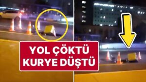 İstanbul&apos;da Sipariş Götüren Kurye, Yolda Oluşan Çukura Düştü