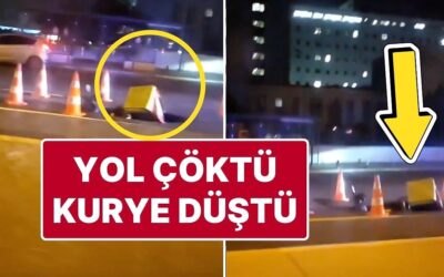 İstanbul&apos;da Sipariş Götüren Kurye, Yolda Oluşan Çukura Düştü