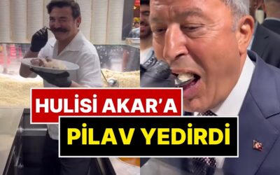 “Bugün Ne Yiyeceğiz?” Sözüyle Ünlenen Fenomen Pilavcı, Hulusi Akar’a Elleriyle Pilav Yedirdi