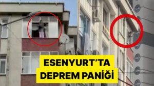 İstanbul&apos;da Bir Kadın Deprem Paniği Nedeniyle Cama Çıkarak Çığlık Attı