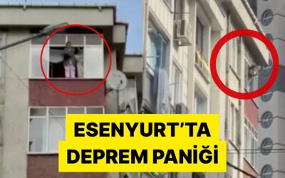 İstanbul&apos;da Bir Kadın Deprem Paniği Nedeniyle Cama Çıkarak Çığlık Attı