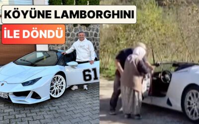 Almanya&apos;da Yaşayan Bir Gurbetçi En Büyük Hayalini Gerçekleştirerek Köyüne Lamborghini ile Döndü