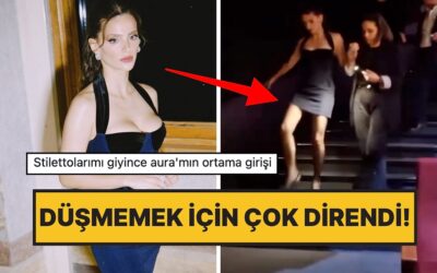 Galada Topuklu Krizi: Leyla Tanlar&apos;ın Stiletto Ayakkabılarıyla Denge Mücadelesi Olay Oldu!