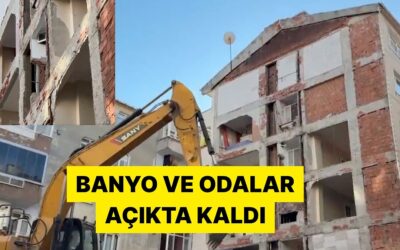 İstanbul Bahçelievler&apos;de Yıkım Sırasında Bir Binanın Duvarı Olmadığı Ortaya Çıktı