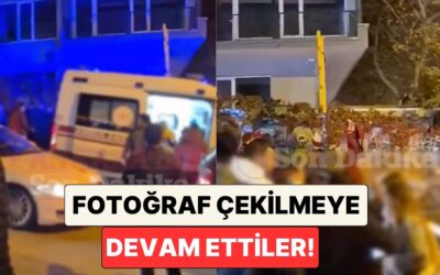 İnsanlar Fotoğraf Çekilmeye Devam Etti! Kızılay Tabelasının Önünde Bir Kişi Bıçaklandı