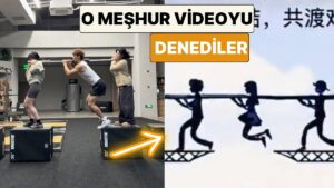 Bir Grup Sporcu Sosyal Medyada Meşhur Olan Çubukla Köprüden Geçme Videosunu Denedi