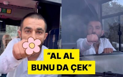 İstanbul&apos;da Bir Otobüs Şoförü Otomobile Arkadan Çarpıp Sürücüye El Hareketi Çekti