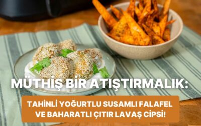 Airfryer&apos;da Tahinli Yoğurtlu Susamlı Falafel &amp; Baharatlı Çıtır Lavaş Cipsi Nasıl Yapılır?
