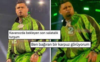 LVBEL C5 Yeşil Eşofman Takımlı Konser Tarzıyla Karpuza Benzetildi!