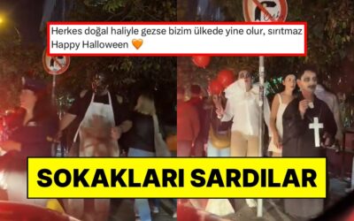 Kostümleriyle Cadılar Bayramı Partisine Giden Gençlerin Kadıköy’de Görüntülendiği Anlar
