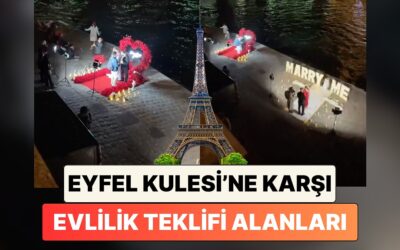 Aşk Şehri Paris'te Eyfel Kulesi'ne Karşı Evlilik Teklif Etmek İsteyenler İçin Oluşturulan Alan Paylaşıldı