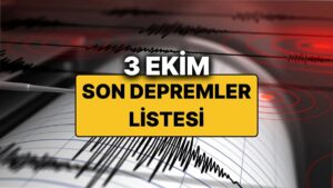 3 Ekim 2025 Son Depremler Listesi: Deprem mi Oldu?