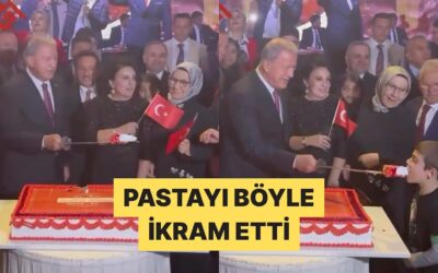 Hulusi Akar Küçük Çocuğa Pastayı Kılıçla İkram Etti