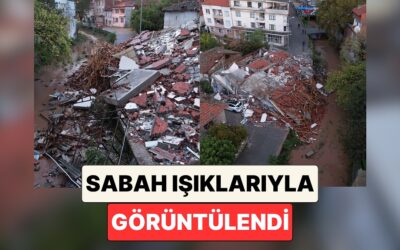 6.1&apos;lik Depremde Un Ufak Olmuş: Balıkesir, Sındırgı&apos;da Yıkılan Bina Sabahın İlk Işıkları ile Görüntülendi