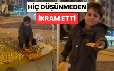 Trafik Işıklarında Peçete Satan Çocuğun Yediği Pizzadan Hiç Düşünmeden İkram Ettiği Anlar Uzun Uzun Düşündürdü
