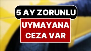 Bugün Başladı 5 Ay Zorunlu Olacak! Kurala Uymayana 6 Bin TL Cezası Var