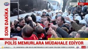 Memurlar iş bıraktı polis ablukaya aldı